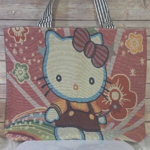 Hello Kitty Inspired Red Patterned Tote Bag
